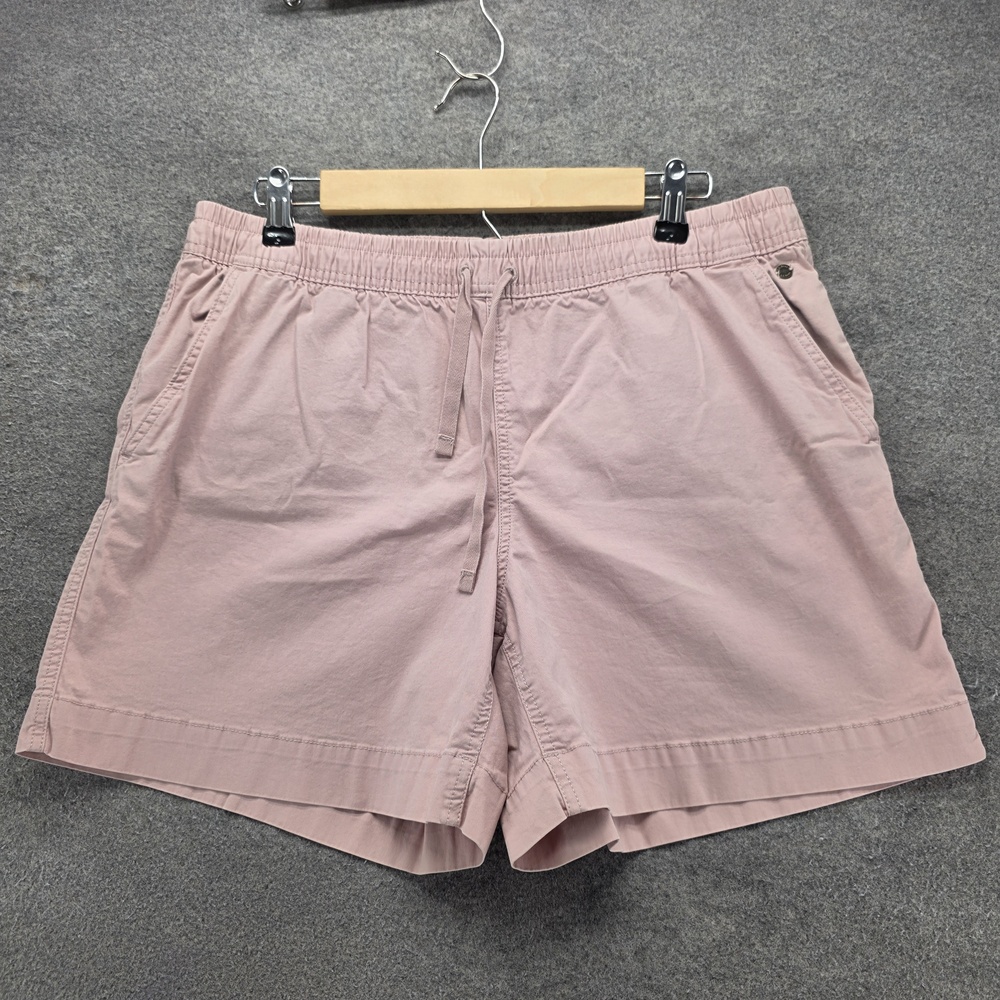 L.L.Bean Shorts Womens 14 Pink Chino Twill Favorite Fit Elastic Pockets 6 Inseam